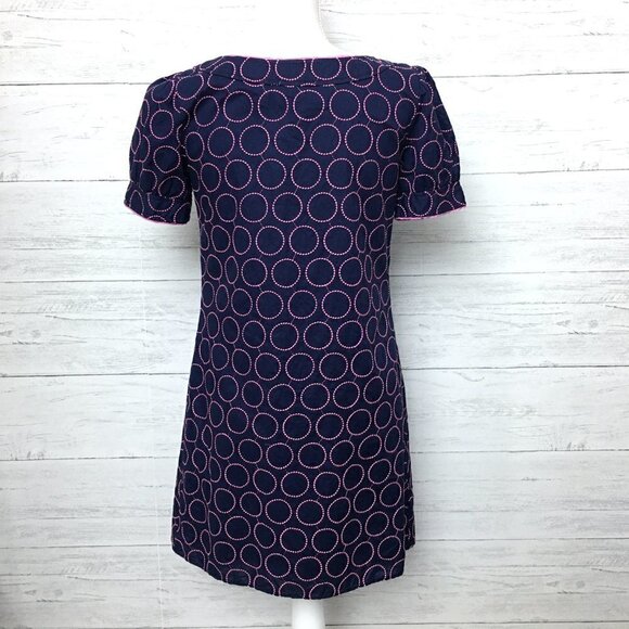 Lilly Pulitzer Women's Dress Navy and Pink Print Short Sleeve Cotton size 4 - Picture 9 of 10